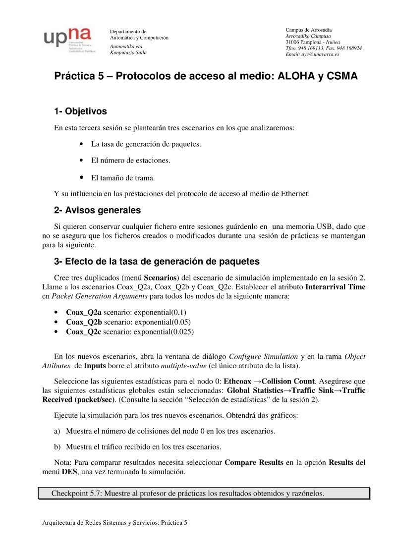 Imágen de pdf Práctica 5 – Protocolos de acceso al medio: ALOHA y CSMA