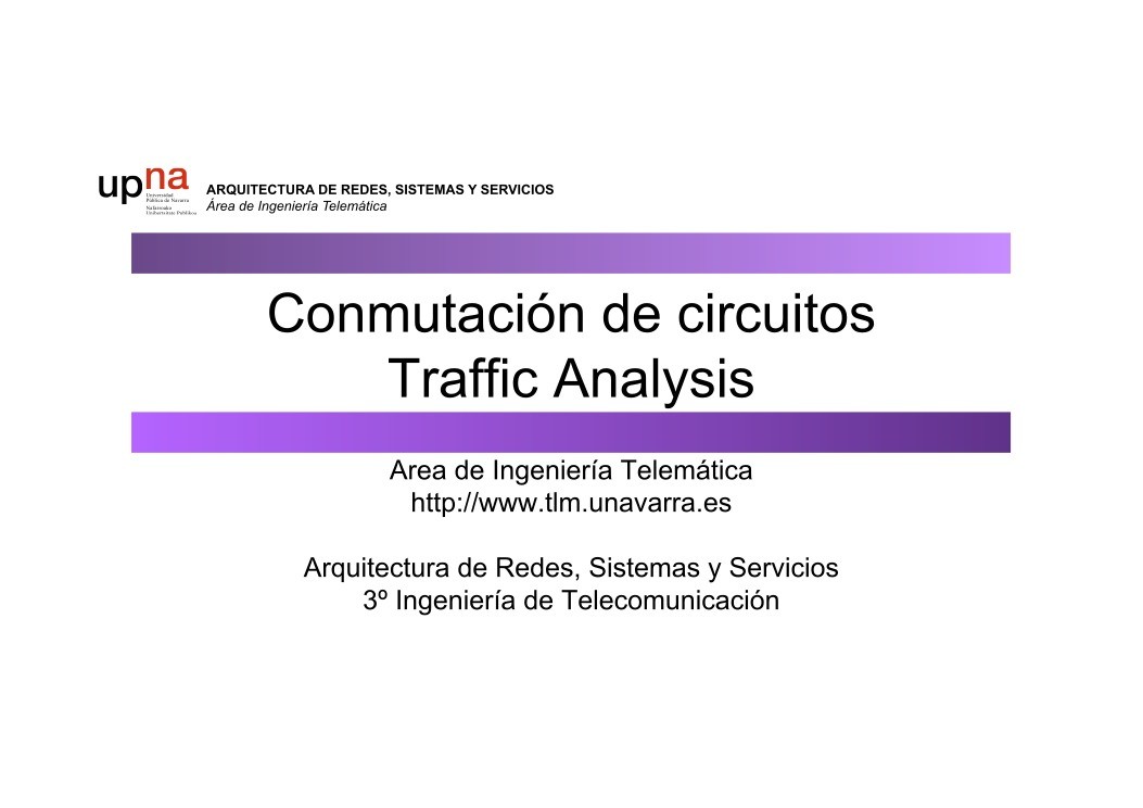 Imágen de pdf Conmutación de circuitos Traffic Analysis