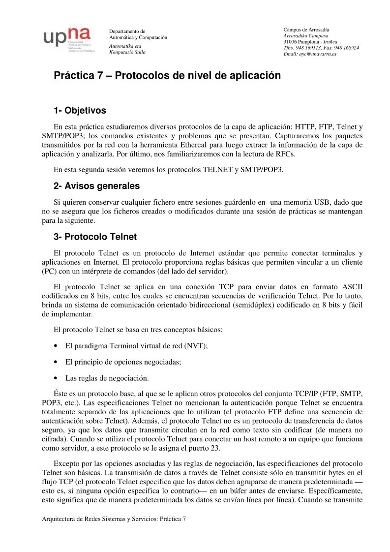 Imágen de pdf Práctica 7 – Protocolos de nivel de aplicación