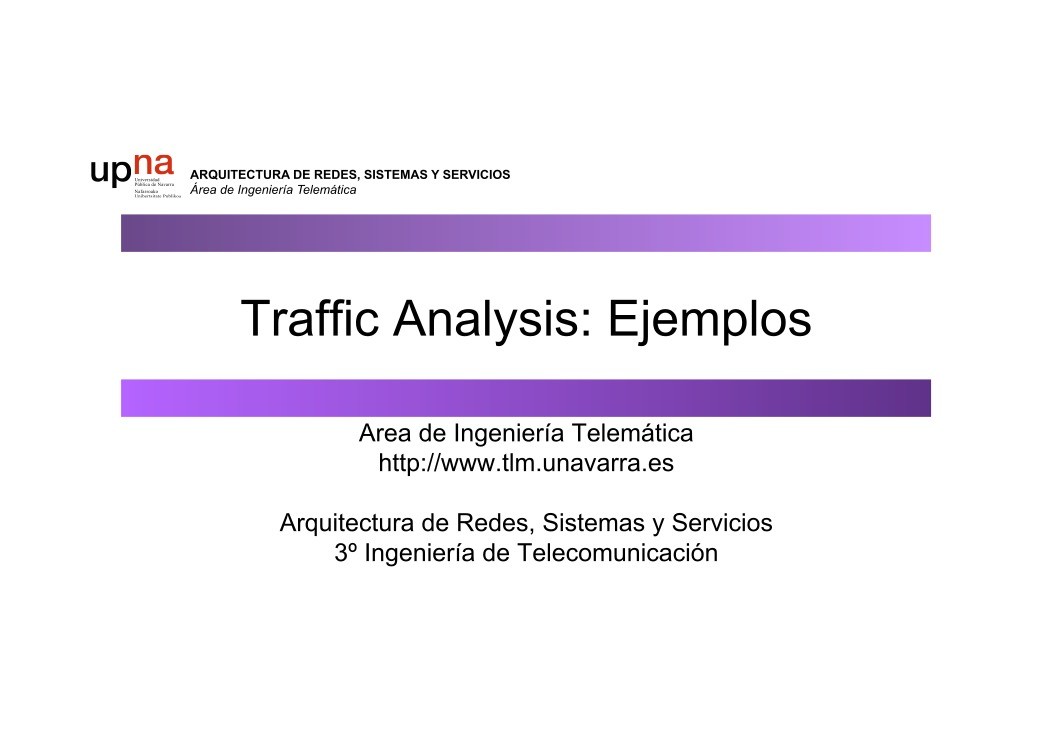 Imágen de pdf Traffic Analysis: Ejemplos