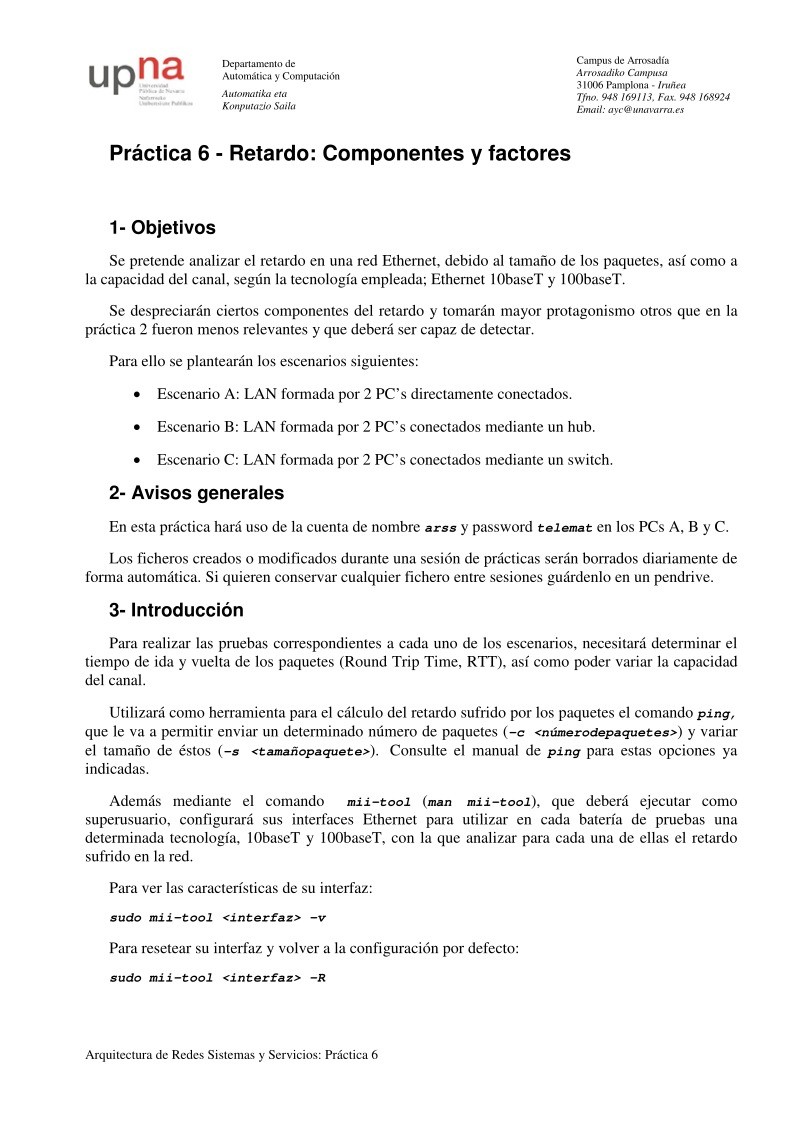 Imágen de pdf Práctica 6 - Retardo: Componentes y factores