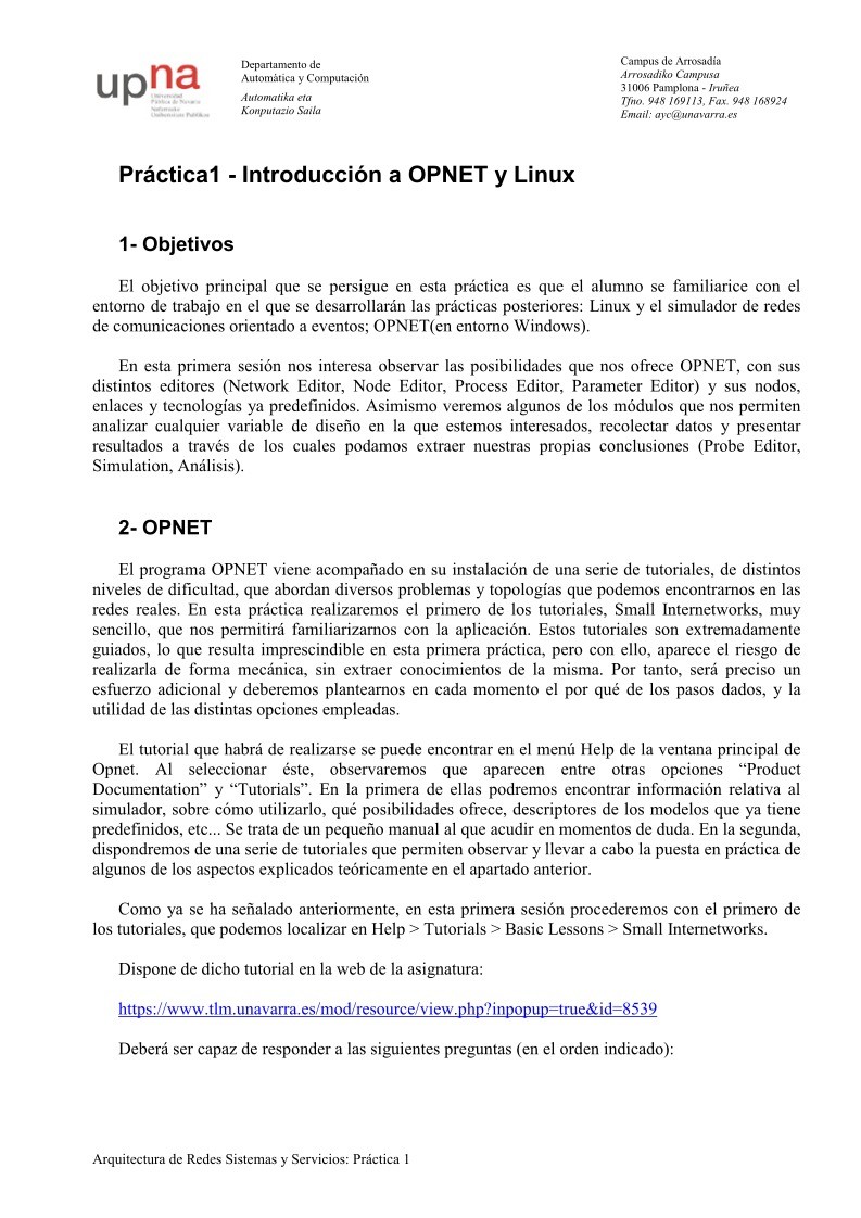 Imágen de pdf Práctica1 - Introducción a OPNET y Linux
