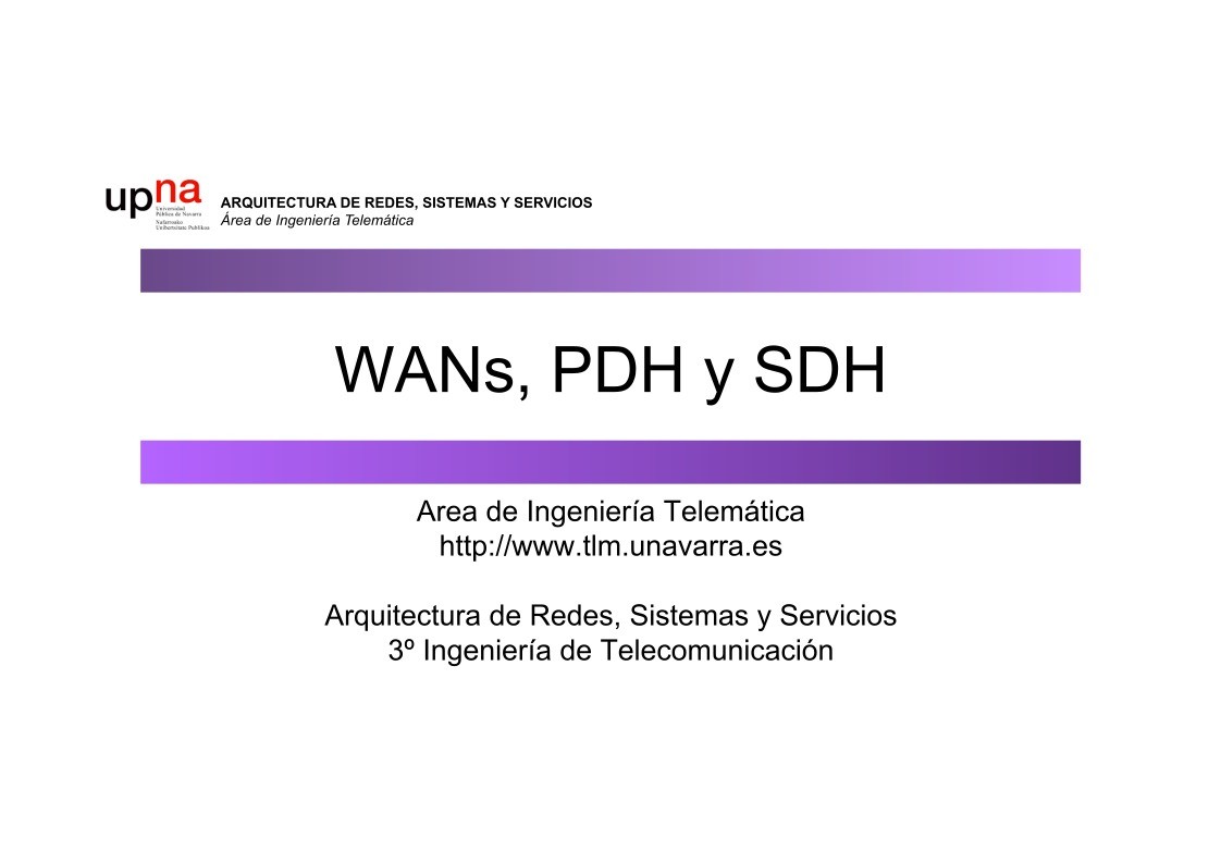 Imágen de pdf WANs, PDH y SDH