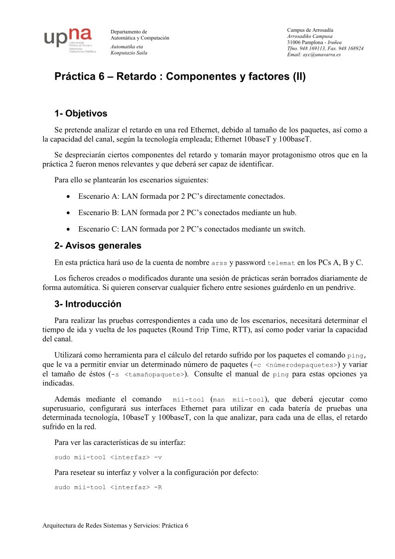 Imágen de pdf Práctica 6 – Retardo : Componentes y factores (II)