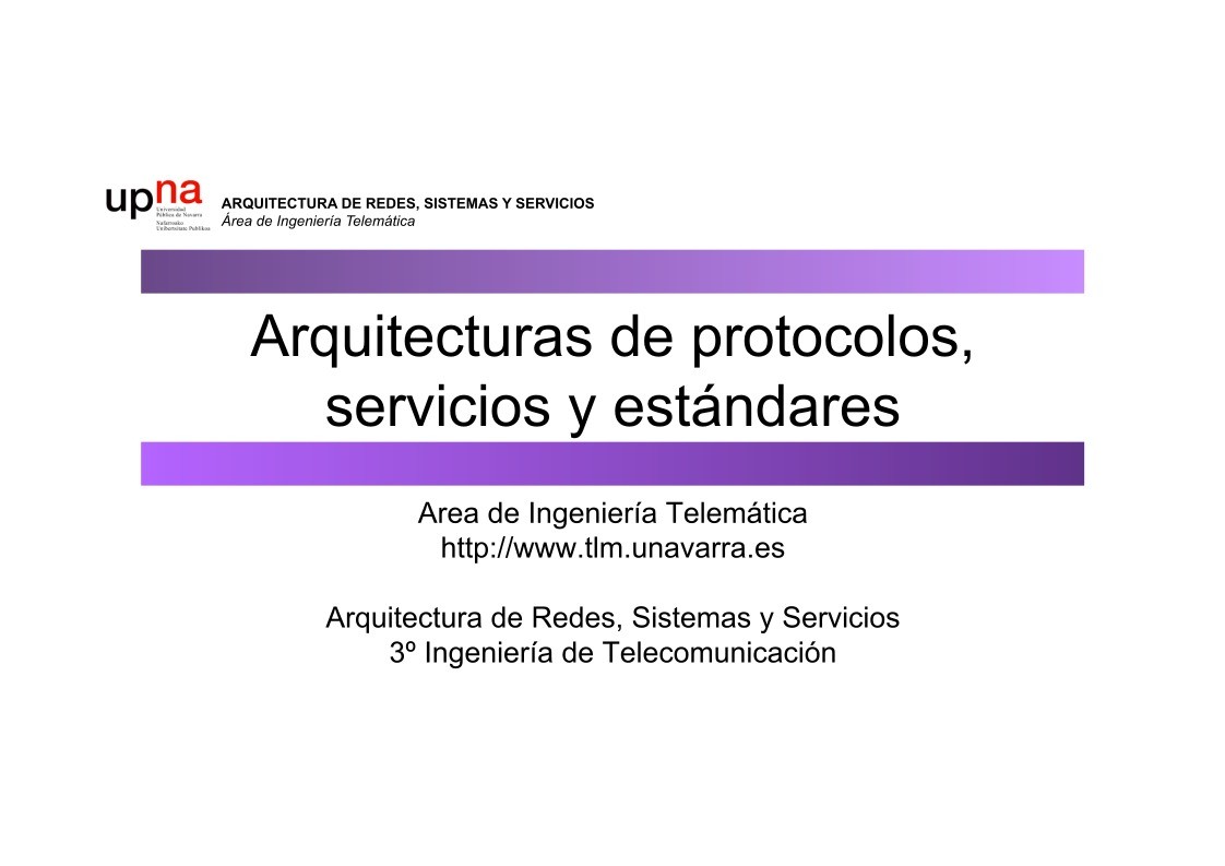 Imágen de pdf Arquitecturas de protocolos, servicios y estándares
