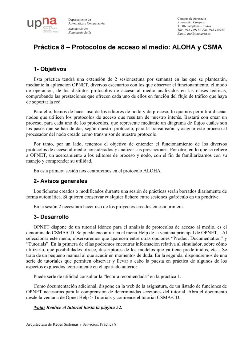 Imágen de pdf Práctica 8 – Protocolos de acceso al medio: ALOHA y CSMA