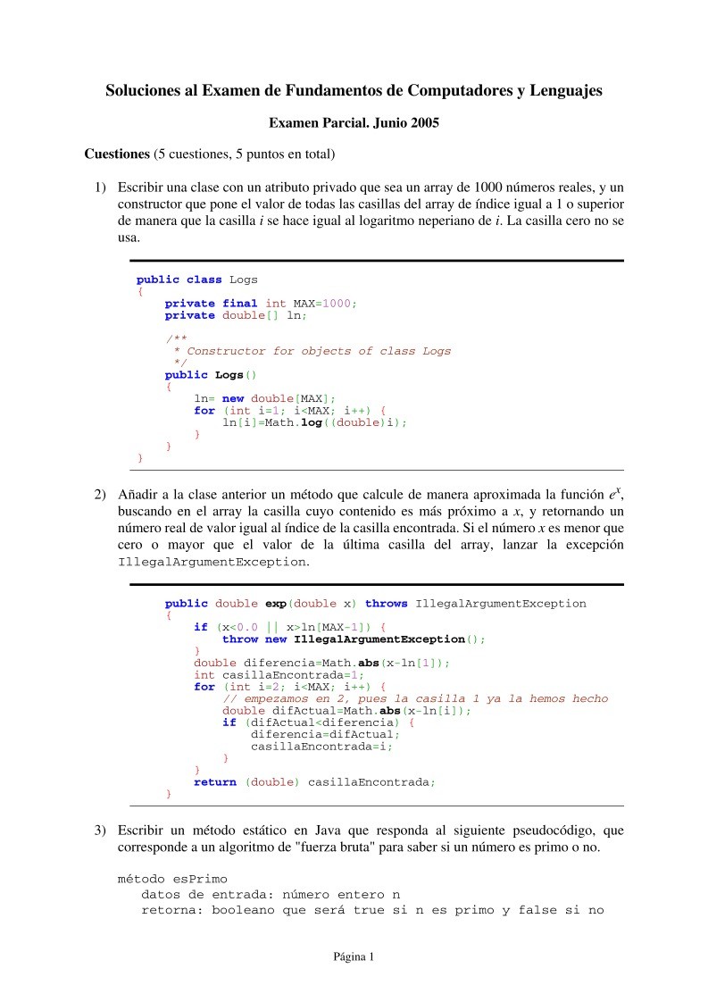 Imágen de pdf Soluciones al Examen de Fundamentos de Computadores y Lenguajes