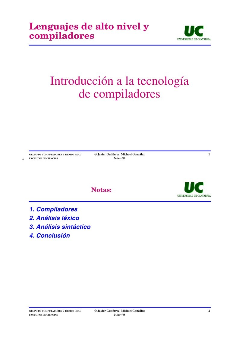 Imágen de pdf Introducción a la tecnología de compiladores