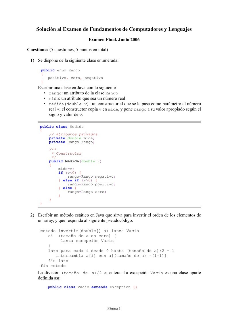 Imágen de pdf Solución al Examen de Fundamentos de Computadores y Lenguajes