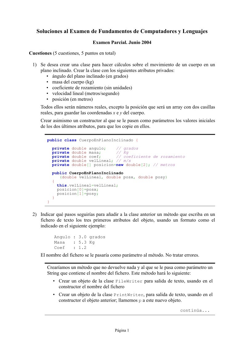 Imágen de pdf Soluciones al Examen de Fundamentos de Computadores y Lenguajes