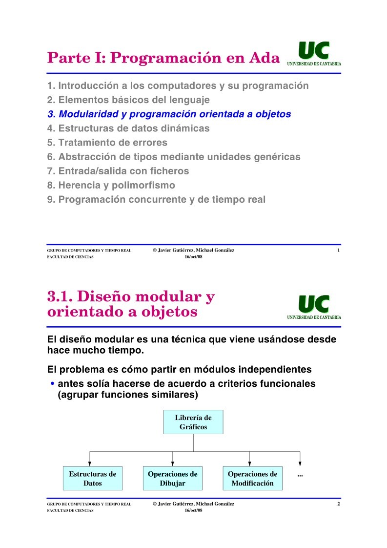 Imágen de pdf Parte I: Programación en Ada - 3. Modularidad y programación orientada a objetos