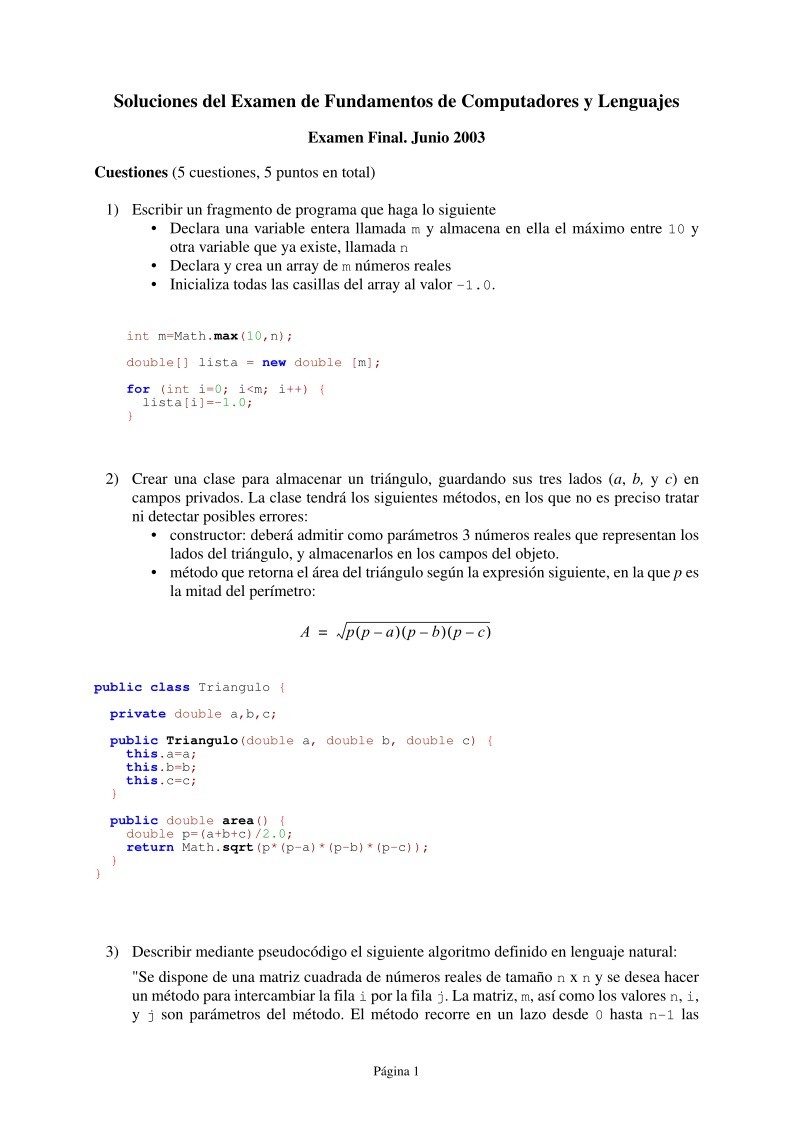 Imágen de pdf Soluciones al Examen de Fundamentos de Computadores y Lenguajes