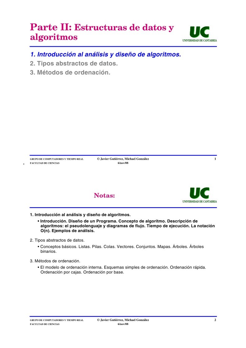 Imágen de pdf Parte II: Estructuras de datos y algoritmos - 1. Introducción al análisis y diseño de algoritmos.