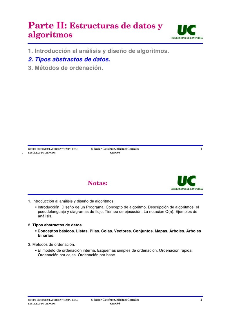 Imágen de pdf Parte II: Estructuras de datos y algoritmos - 2. Tipos abstractos de datos.