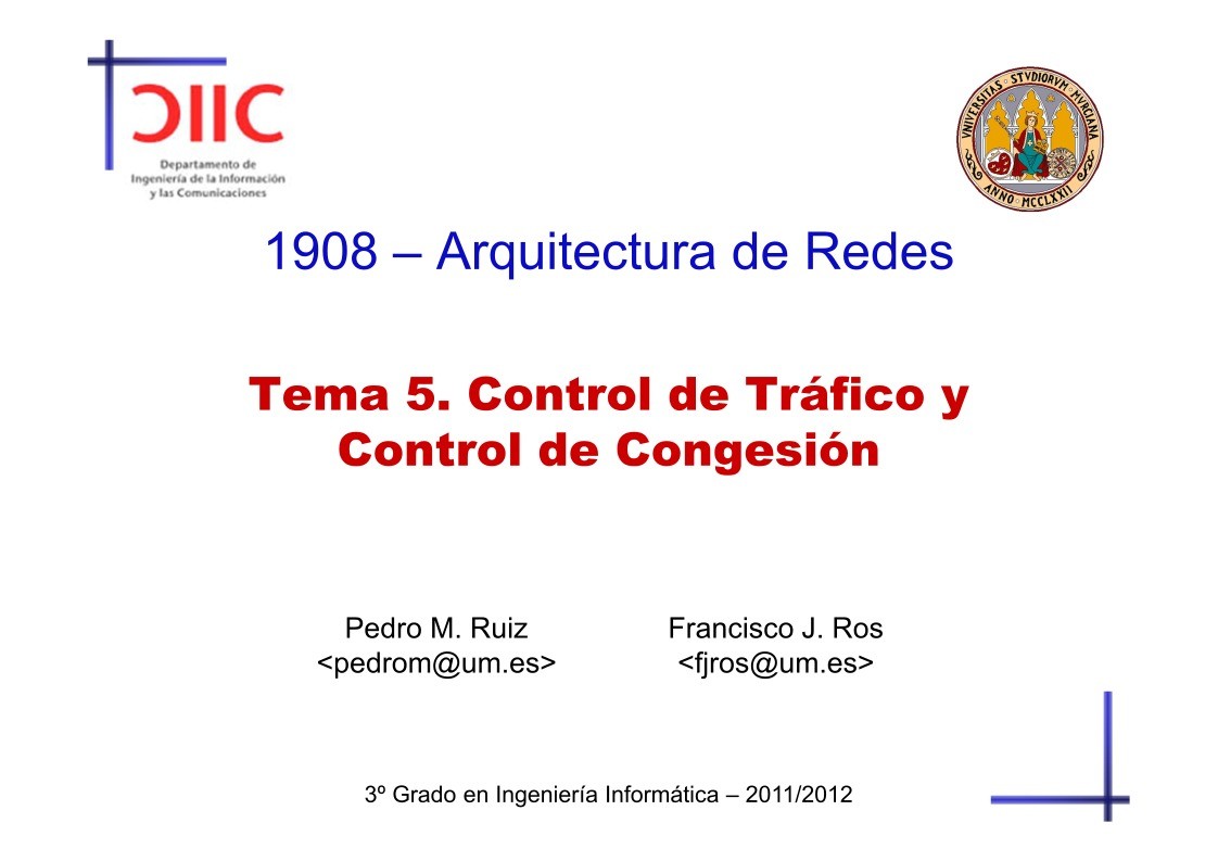Imágen de pdf Tema 5. Control de Tráfico y Control de Congesión