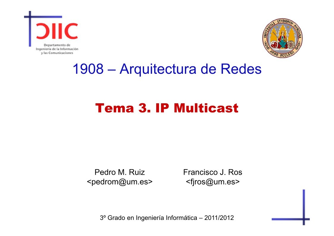 Imágen de pdf Tema 3. IP Multicast