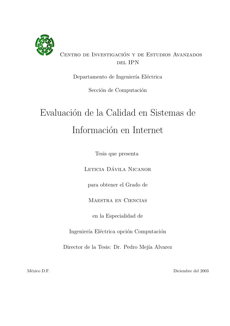 Imágen de pdf Evaluación de la Calidad en Sistemas de Información en Internet