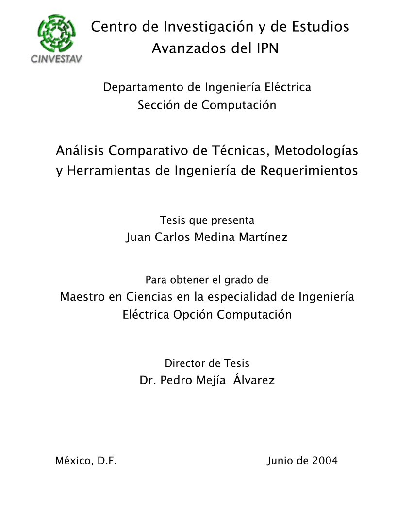 Imágen de pdf Análisis Comparativo de Técnicas, Metodologías y Herramientas de Ingeniería de Requerimientos