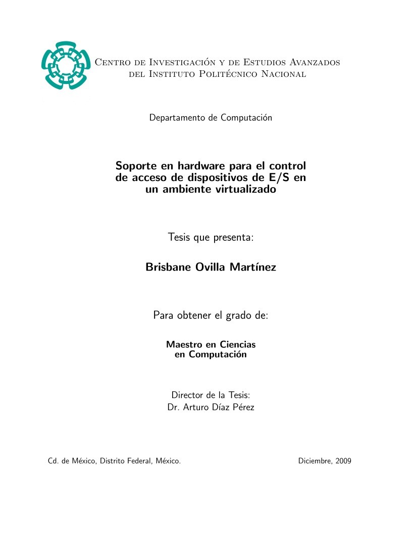 Imágen de pdf Soporte en hardware para el control de acceso de dispositivos de E/S en un ambiente virtualizado