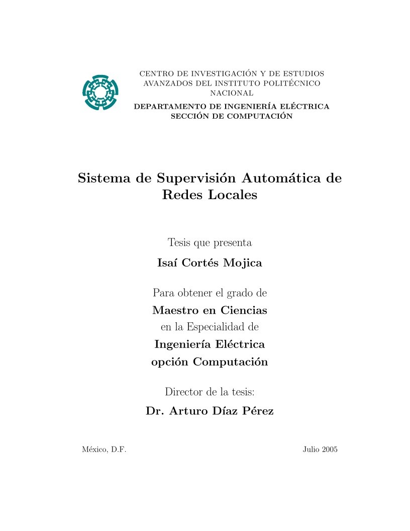 Imágen de pdf Sistema de Supervisión Automática de Redes Locales