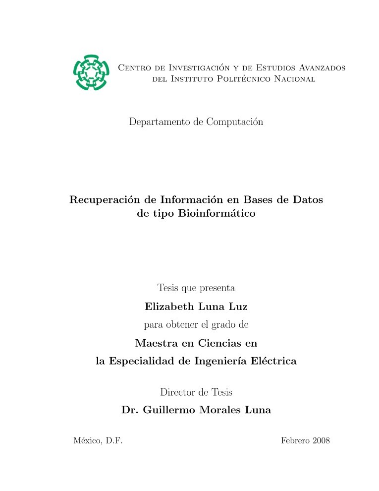 Imágen de pdf Recuperación de Información en Bases de Datos de tipo Bioinformático