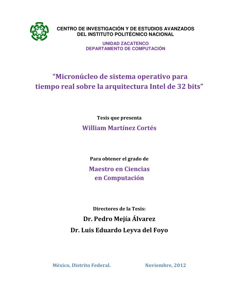 Imágen de pdf Micronúcleo de sistema operativo para tiempo real sobre la arquitectura Intel de 32 bits