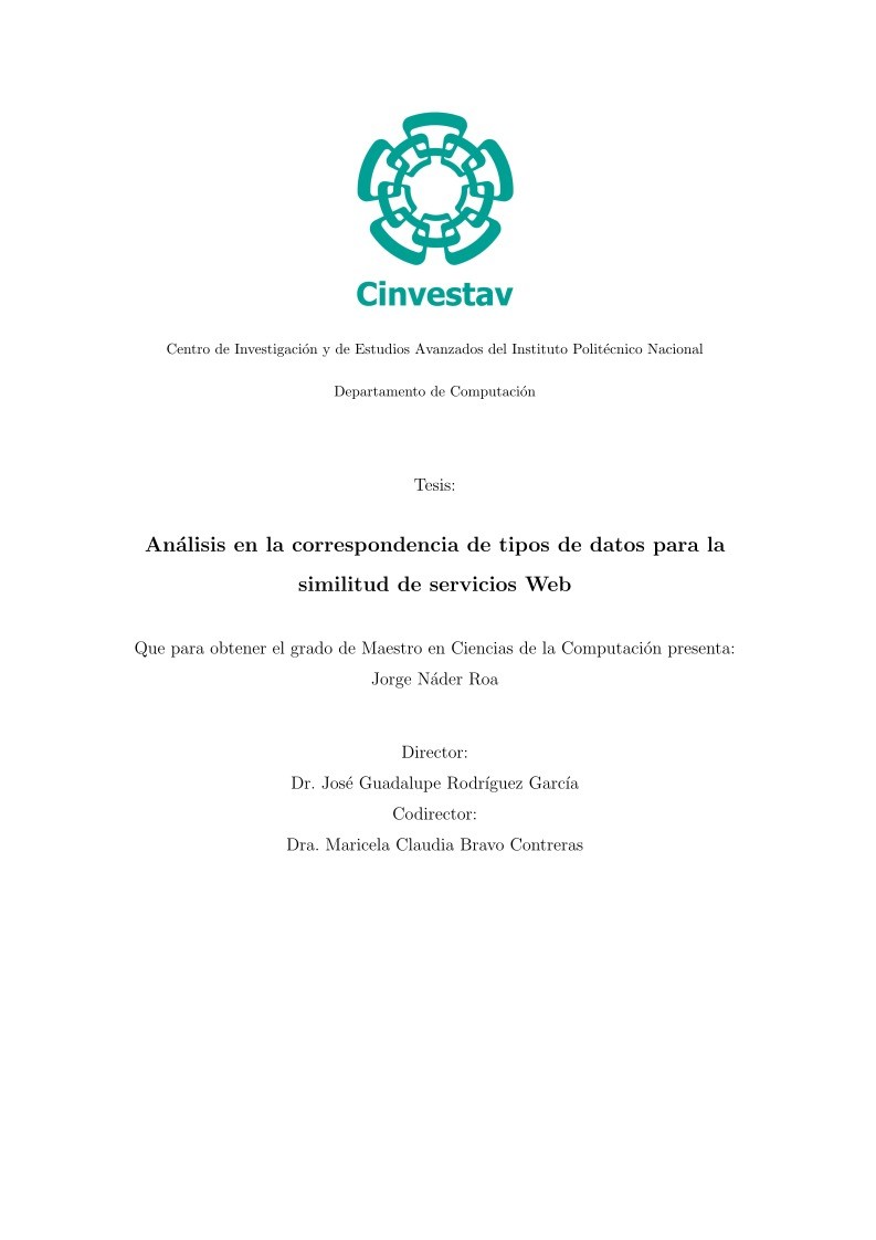 Imágen de pdf Análisis en la correspondencia de tipos de datos para la similitud de servicios Web