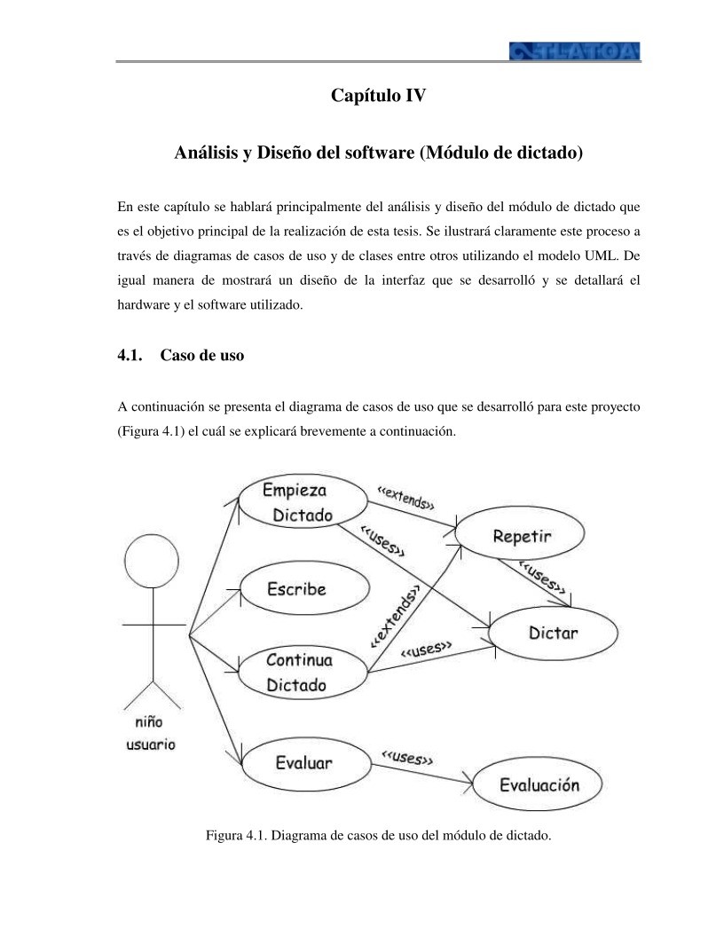 Imágen de pdf Capítulo IV Análisis y Diseño del software (Módulo de dictado)