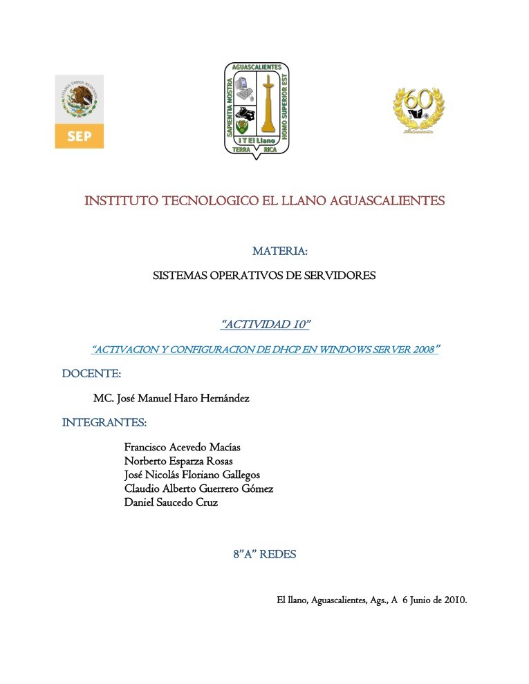 Imágen de pdf Activación y configuración de DHCP en Windows Server 2008