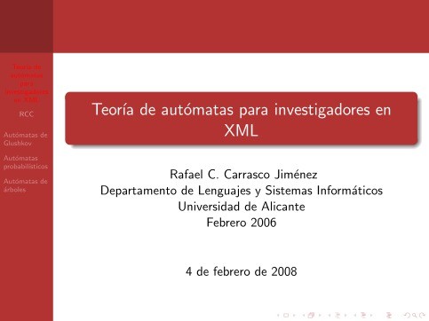 Imágen de pdf Teoría de autómatas para investigadores en XML