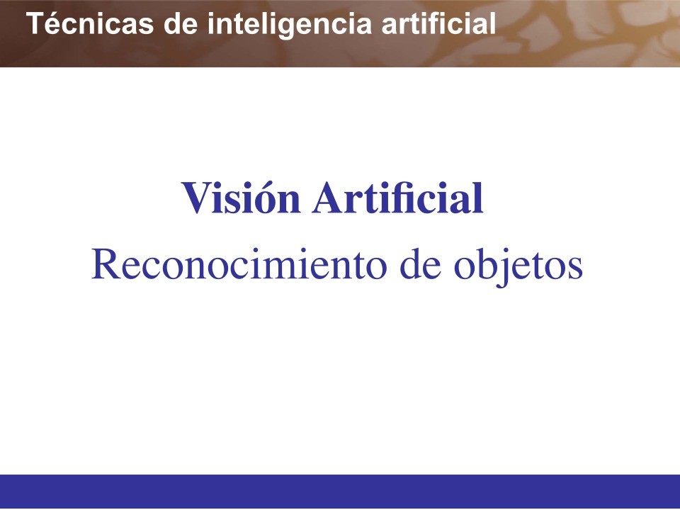 Imágen de pdf Técnicas de inteligencia artificial - Visión Artificial - Reconocimiento de objetos