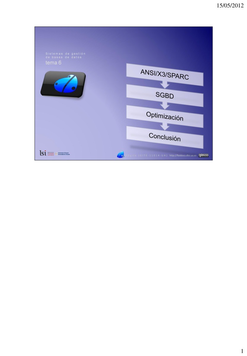 Imágen de pdf Tema 6 - Sistemas de gestión de bases de datos