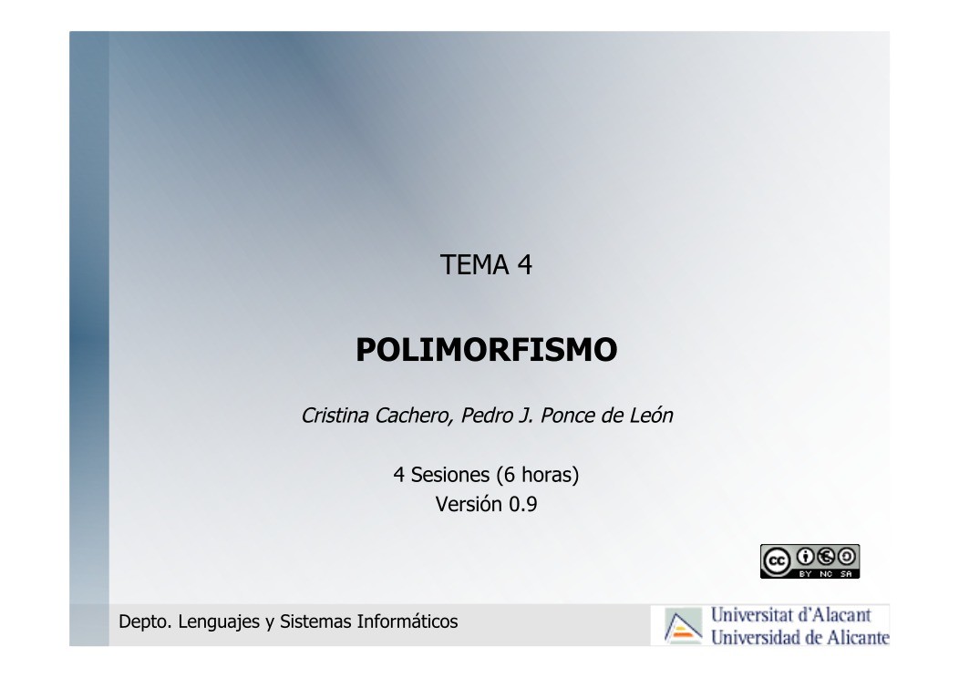 Imágen de pdf Tema 4 - Polimorfismo