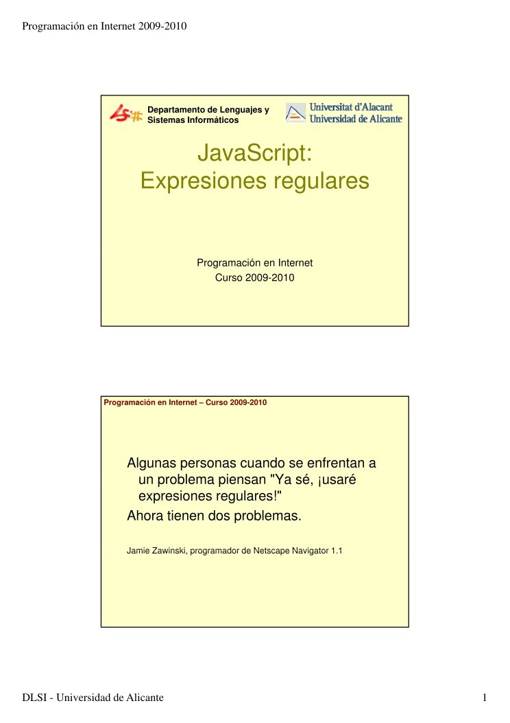 Imágen de pdf JavaScript: Expresiones regulares