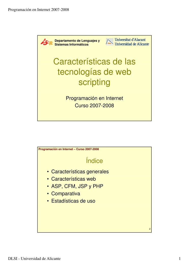 Imágen de pdf Características de las tecnologías de web scripting