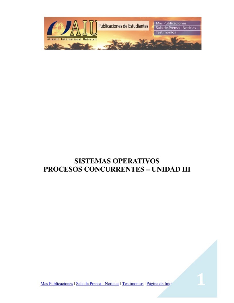 Imágen de pdf Sistemas Operativos - Procesos concurrentes - Unidad III