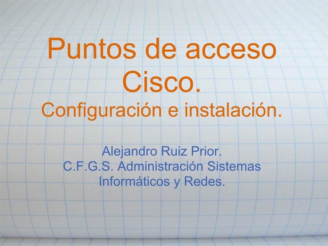 Imágen de pdf Puntos de acceso Cisco. Configuración e instalación