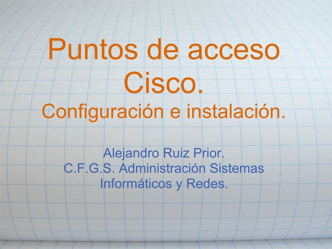 Imágen de pdf Puntos de acceso Cisco. Configuración e instalación