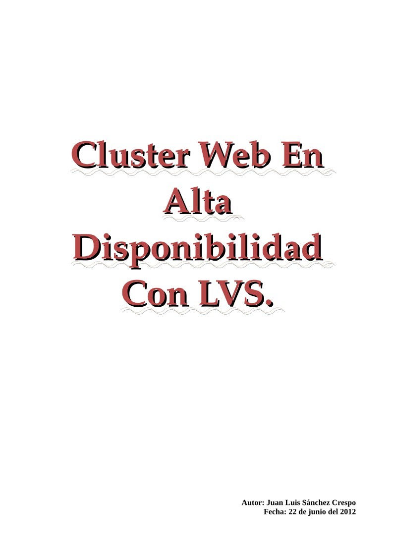 Imágen de pdf Cluster Web en alta disponibilidad con LVS