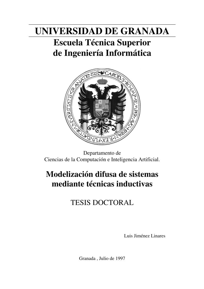 Imágen de pdf MODELIZACIÓN DIFUSA DE SISTEMAS MEDIANTE TÉCNICAS INDUCTIVAS