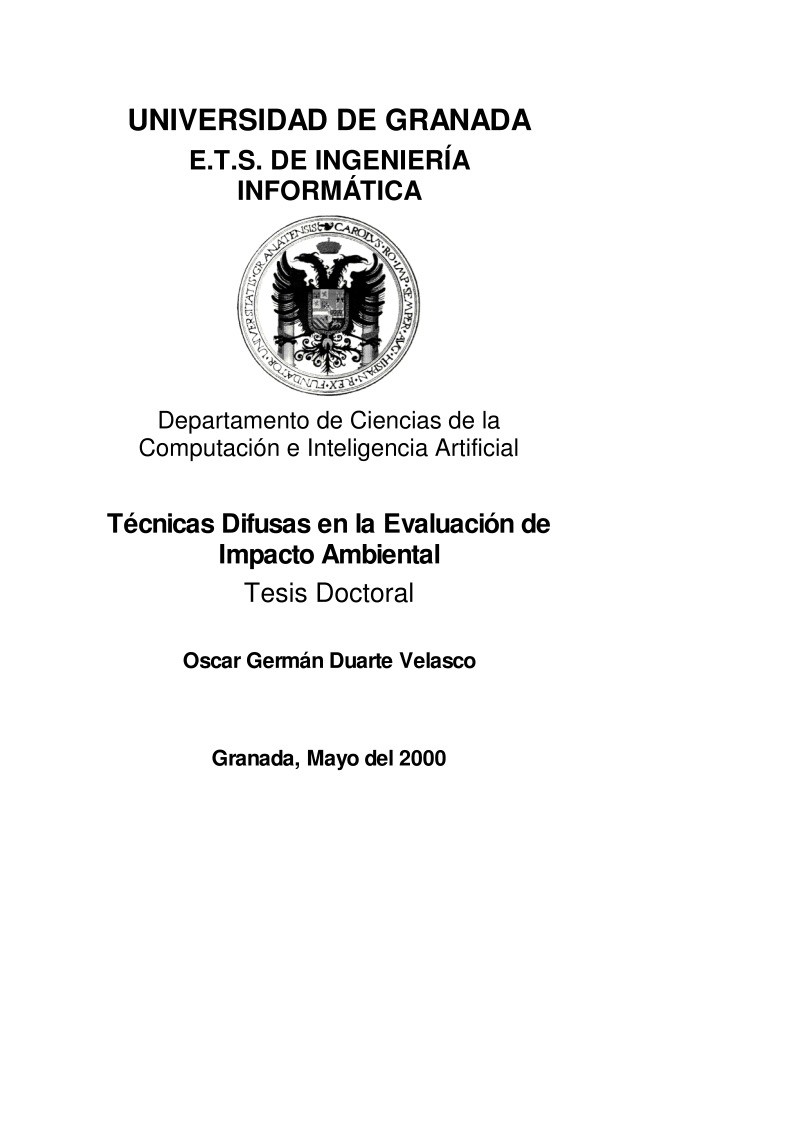 Imágen de pdf Técnicas Difusas en la Evaluación de Impacto Ambiental