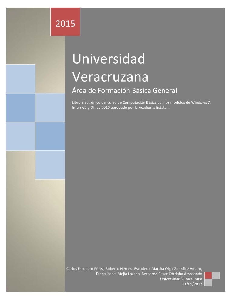 Imágen de pdf Libro electrónico del curso de Computación Básica con los módulos de Windows 7, Internet y Office 2010 aprobado por la Academia Estatal