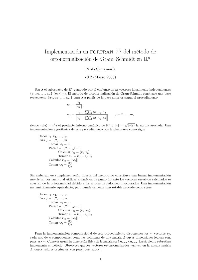 Imágen de pdf Implementación en fortran 77 del método de ortonormalización de Gram–Schmidt en R