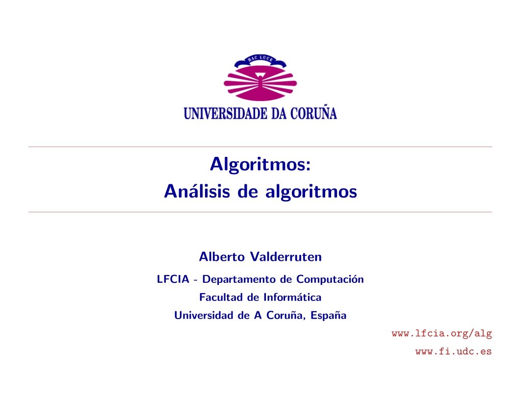 Imágen de pdf Algoritmos: Análisis de algoritmos