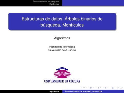 Imágen de pdf Estructuras de datos: Árboles binarios de búsqueda, Montículos