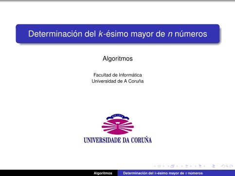 Imágen de pdf Determinación del k-ésimo mayor de n números