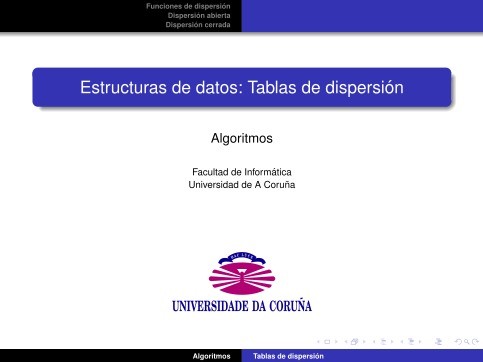 Imágen de pdf Estructuras de datos: Tablas de dispersión