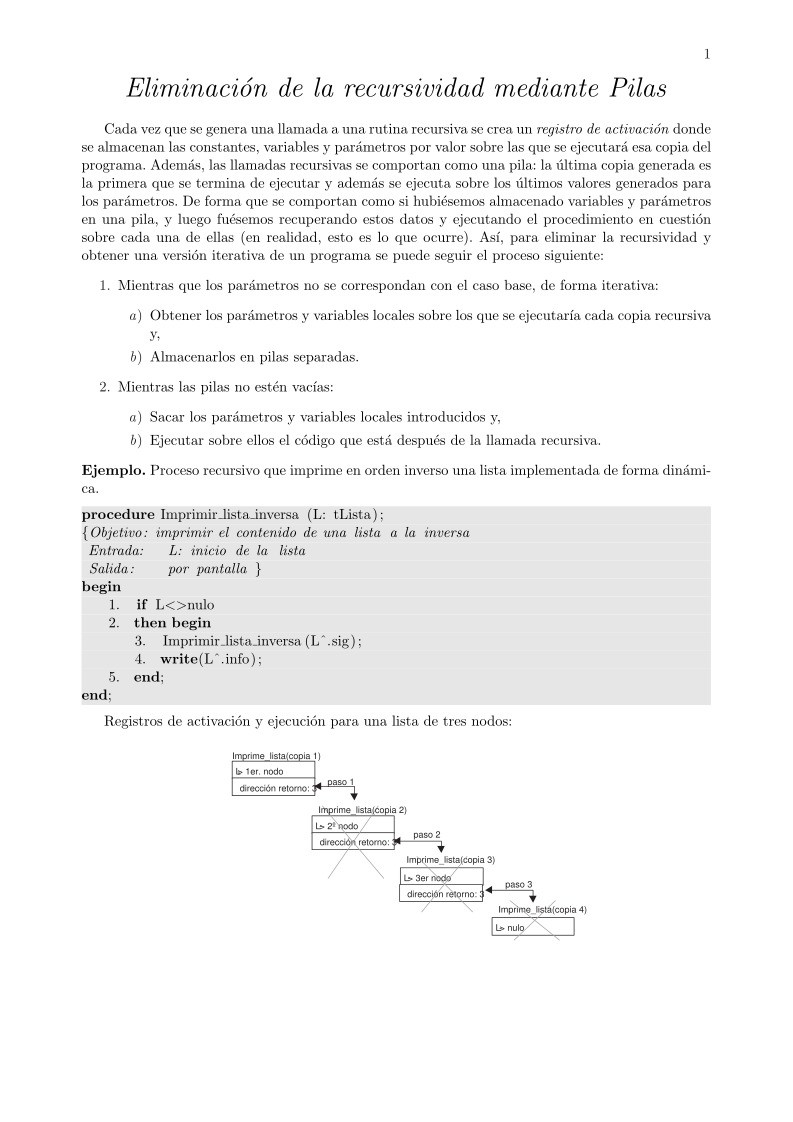 Imágen de pdf Eliminación de la recursividad mediante Pilas