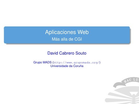 Imágen de pdf Aplicaciones Web - Más alla de CGI