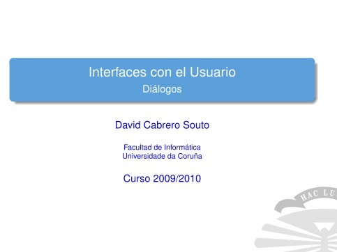 Imágen de pdf Interfaces con el Usuario - Diálogos